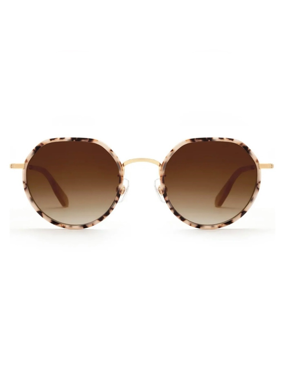 KREWE Calliope round Tortoiseshell Frame Sunglasses with Gold Bridge